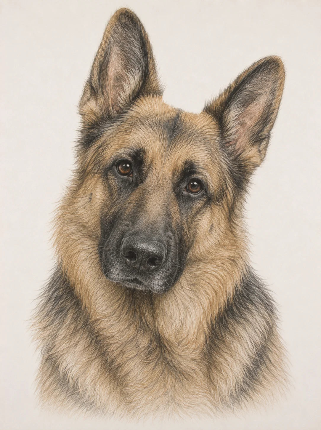 German Shepherd Greeting Card - Alsatian Dog Card - German Shepherd Portrait - Dog Lover Gift - Single Card or Pack of 5