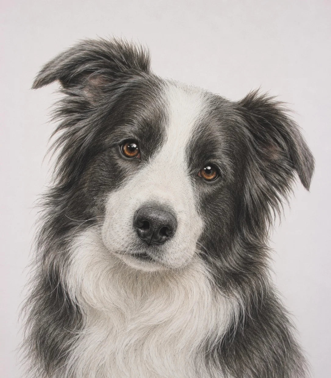 Border Collie Greeting Card - Soft Pencil Style Dog Card - Border Collie Gift - Dog Lover Card