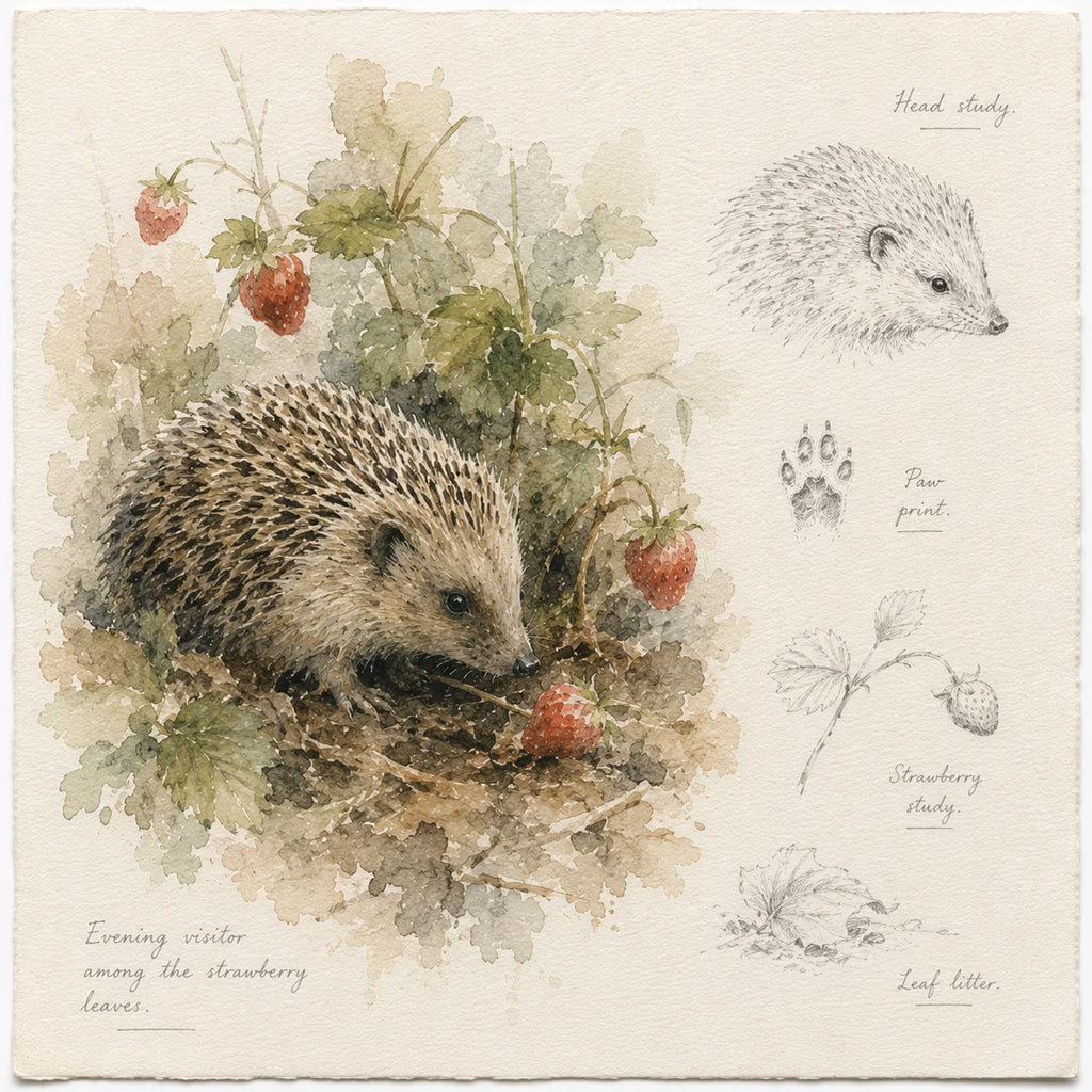 Hedgehog Greeting Card - British Wildlife Field Journal Card - Single Card or Pack of 5
