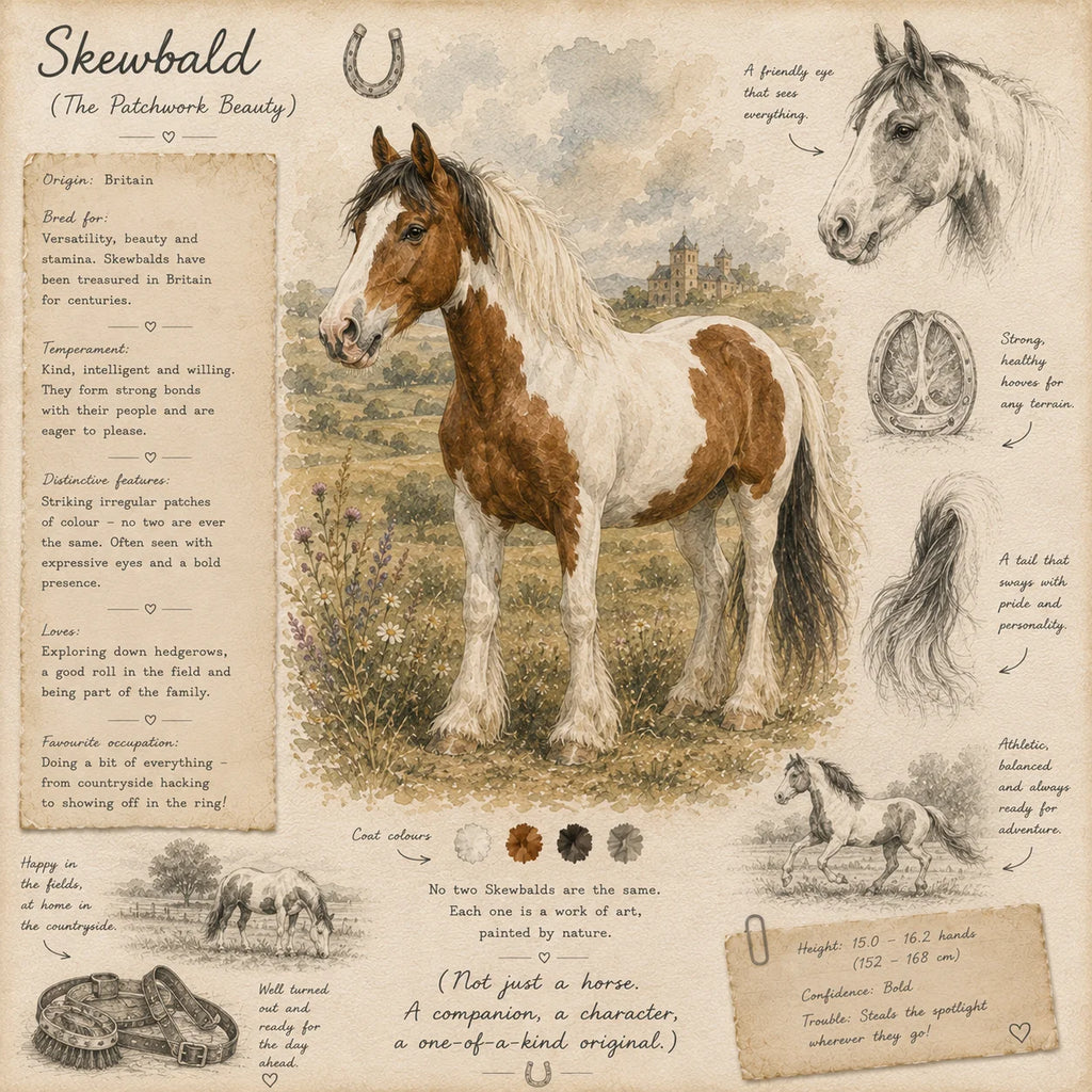 Skewbald Horse Greeting Card - Horse Card - Single Card or Pack of 5