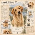 Golden Labrador Retriever Greeting Card - Vintage Field Journal Dog Card - Labrador Lover Gift - House of Charmant