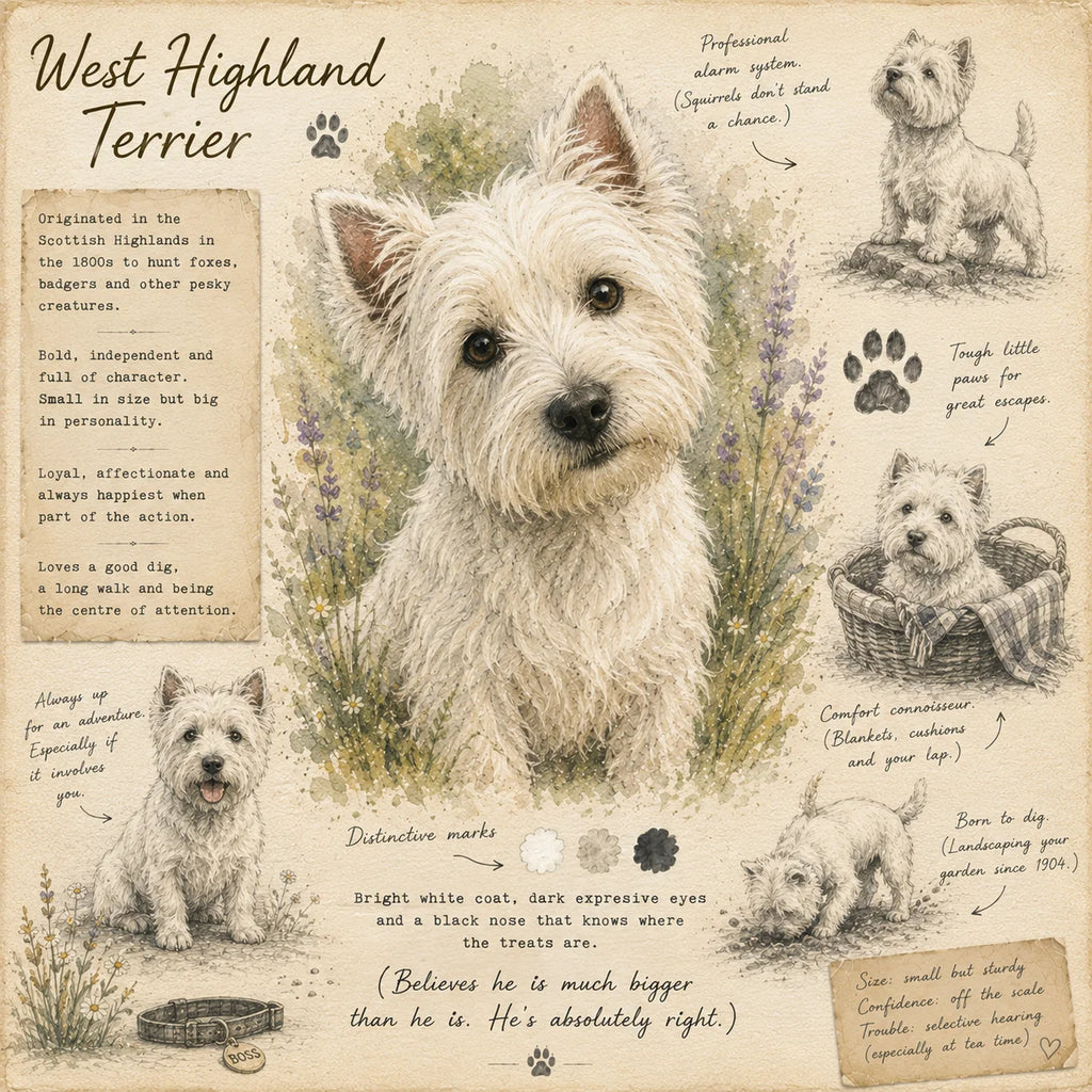 West Highland Terrier Greeting Card - Single Card or Pack of 5 - Watercolour Style Dog Art - Westie Dog Lover Gift