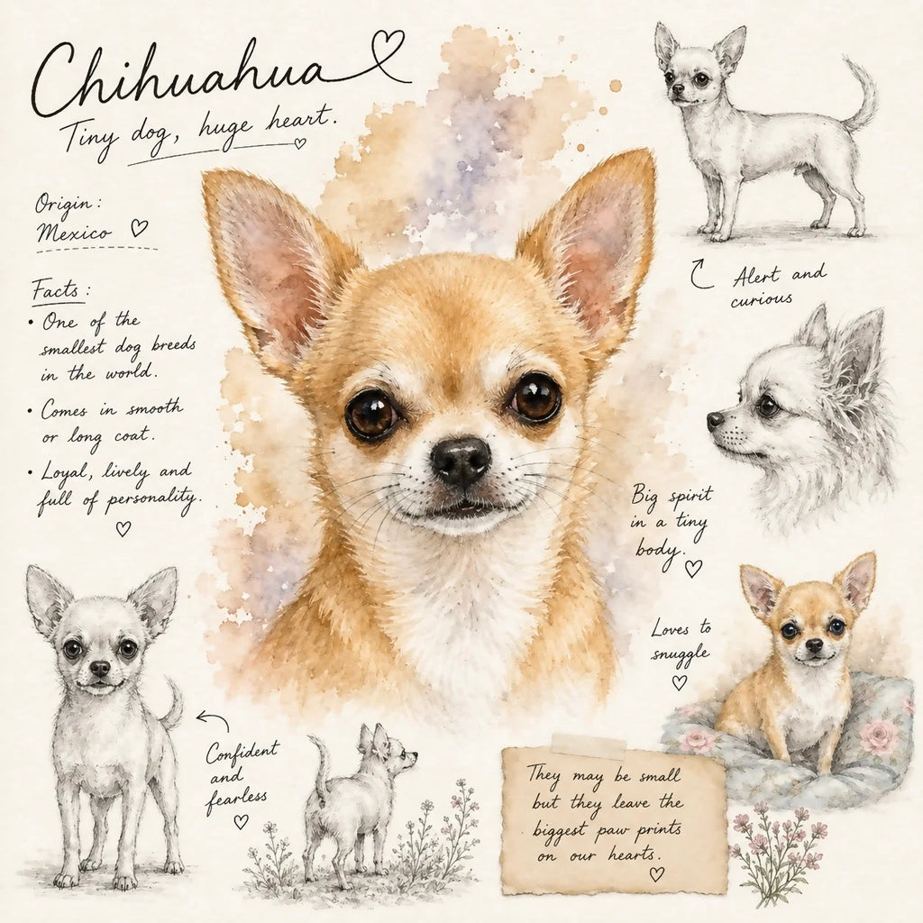 Chihuahua Greeting Card - Watercolour Style Dog Card - Single Card or Pack of 5