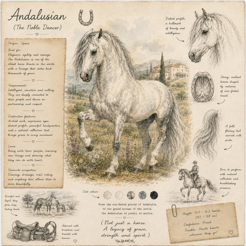 Andalusian Horse Greeting Card - Spanish Horse Card - Single Card or Pack of 5