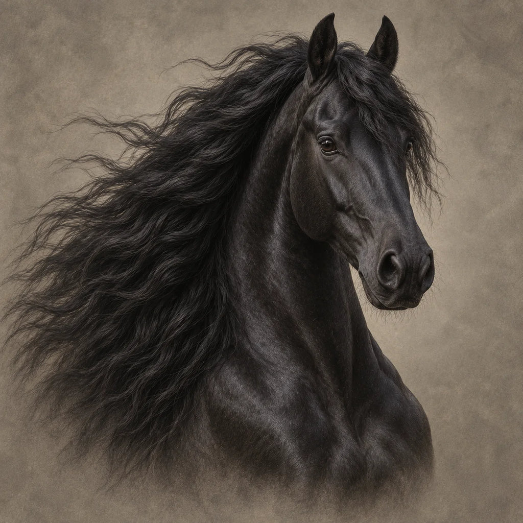 Friesian Horse Card The Country Portrait Collection Black Horse Lover Greeting Card Single or Pack of 5